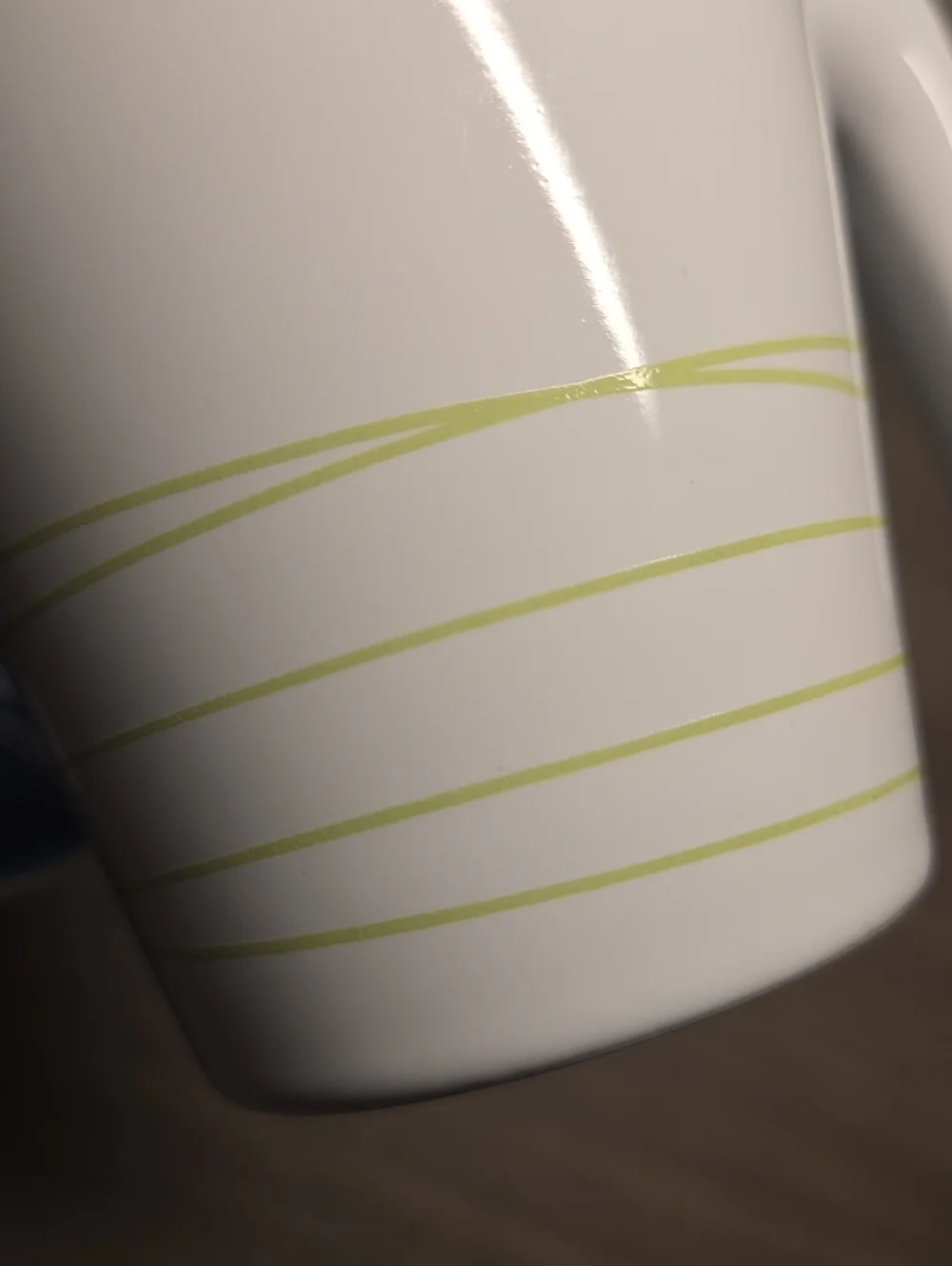 Set of 2 IKEA MUG White W Stripes L Hook Handle Coffee Tea Mugs Cups